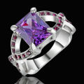 Beautiful Purple Crystal Ring - Size 6 1/2