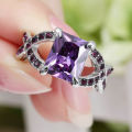 Beautiful Purple Crystal Ring - Size 6 1/2