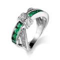 Beautiful Emerald Green Crystal Ring - Size 1/2