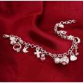 Gorgeous Silver Plated Charm Bracelet [All Charms Included]