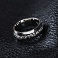 Beautiful Stainless Steel CZ Crystal Ring - Size 7