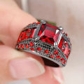 Stunning Ruby Red Crystal Ring - Size 6 1/2