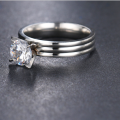 Beautiful Stainless Steel CZ Fashion Ring - Size 8