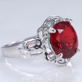 Beautiful Red Crystal Ring - Size 7 3/4