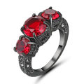 Beautiful Ruby Red Crystal Ring - Size 6 1/4