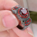 Beautiful Red Crystal Ring - Size 6 1/4