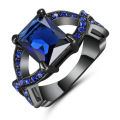 Beautiful Dark Blue Crystal Ring - Size 7
