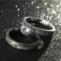 Stunning 2 PCS White Zircon Crystal Ring Set - Size 8