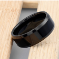 Elegant Men's Black Stainless Steel Fashion Ring - Size  6
