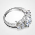 Luxurious White Crystal Ring - Size 9