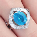 Gorgeous Blue Crystal Ring - Size 8