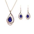 Gorgeous Teardrop Rhinestone Crystal Necklace & Earring Jewellery Set
