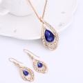 Gorgeous Teardrop Rhinestone Crystal Necklace & Earring Jewellery Set