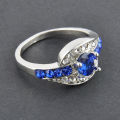 Stunning Blue Crystal Cosmetic Ring - Size 7 1/2