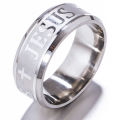 Stainless Steel Christian Ring - 8 1/2