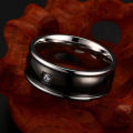Elegant Stainless Steel Crystal Ring - Size 12