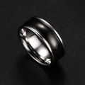 Elegant Stainless Steel Crystal Ring - Size 8