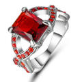 Beautiful Ruby Red Crystal Fashion Ring - Size 6 3/4