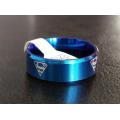 Superman Fans - Blue Stainless Steel Superman Ring - Size 14