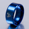 Superman Fans - Blue Stainless Steel Superman Ring - Size 14