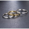 Elegant 3 Piece Stainless Steel Ring Set - Size 7 1/2