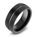Elegant Men's Black Stainless Steel Fashion Ring - Size  14