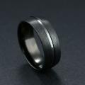 Elegant Men's Black Stainless Steel Fashion Ring - Size  14