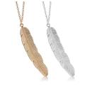 Beautiful Gold Color Feather Fashion Necklace