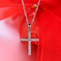 Exquisite White Crystal Cross Necklace