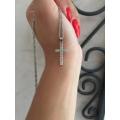 Exquisite White Crystal Cross Necklace