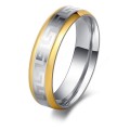 Elegant Gold & Silver Stainless Steel Ring - Size 10 1/2