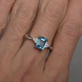 Stunning Blue Crystal Fashion Ring - Size 8