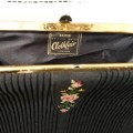 Evening bag - black with embroidered detail
