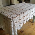 Large white crochet tablecloth - 210 x 125cm - perfect condition