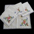Colourful cross stitch napkins (4) 25 x 25 cm
