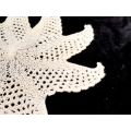 Star shape knitted white doilie 32 cm