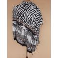 Zebra stripe scarf / wrap - as new