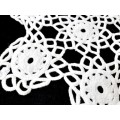2 crochet white doilies - cotton - large 35cm