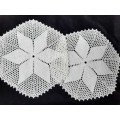 2 white crochet doilies 24-25cm