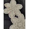 2 beige crochet doilies 29cm - flower shape