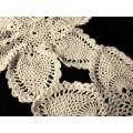 2 beige crochet doilies 29cm - flower shape