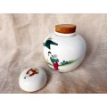 Chinese ginger jar - 12.5cm high - with lid and cork