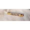 Vintage brooch - narrow - gold tone - 6.5cm long