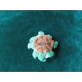 Pale pink crochet rose brooch 5 cm