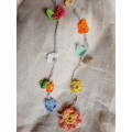 Garland of crochet flowers 80cm