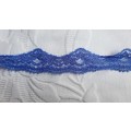 synthetic stretch lace, blue,  2cm wide, 3 metre length