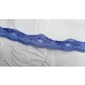 synthetic stretch lace, blue,  2cm wide, 3 metre length