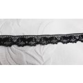 Black synthetic lace 2cm wide, 3m long