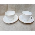 2 x Royal Vale teacup and saucer
