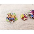 Bone china flower brooches x 3 - chipped